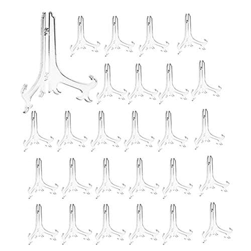 Artliving Clear Plastic Easels for Wedding Home Decor Birthdays (24 Pack)