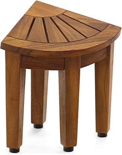 AquaTeak Kai™ Angled Corner Teak Foot Rest for Optimal Shaving & Washing
