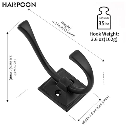 Harpoon 10-Piece Prong Hooks, Wall Mounted