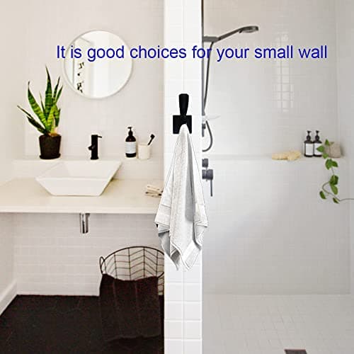 Heavy Duty Black Towel Hooks, 4 Pack for Bath, Bedroom, Kitchen, Pool, Garage, Hotel