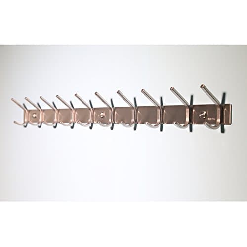 10-Coat Stainless Steel Wall Rack, Brushed Nickel Finish