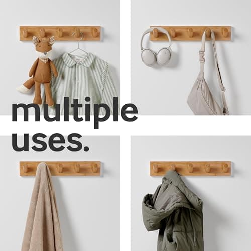 Modern Scandinavian Wall Coat Rack with 5 Hooks