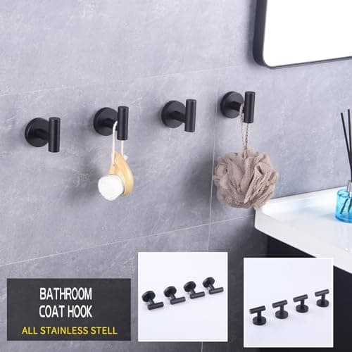 Modern SUS 304 Stainless Steel Bath Towel Hook AG1307B-LS — Black