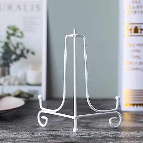 Artliving 6" Iron Plate Stand, White 2-Pack for Picture Frames and More
