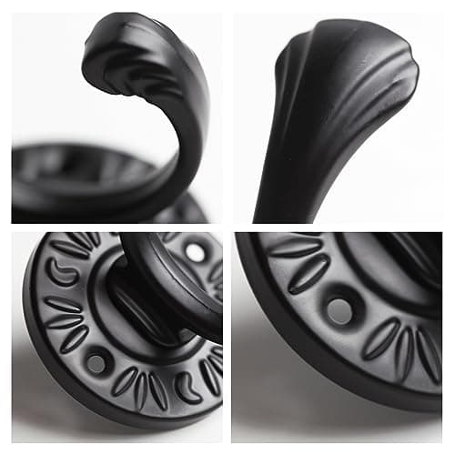 5pcs Matte Black Coat Hooks & Towel Bars for Bathrooms & Entryway