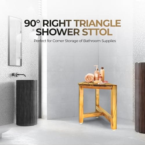 Bamboo Shower Stool for Leg Shaving in Small Bathrooms