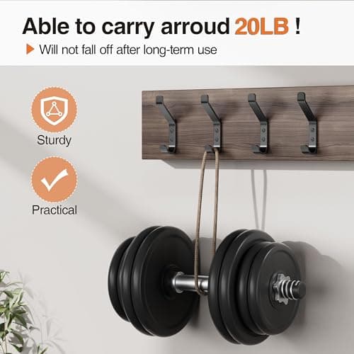 Hatisan 10-Pack Heavy Duty Coat Hooks, 20LB Capacity for Closets & Entryways