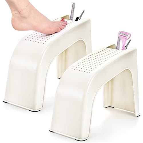 Hedume 2 Pack Non-Slip Shower Foot Rest Stand for Easy Pedicure and Leg Shaving