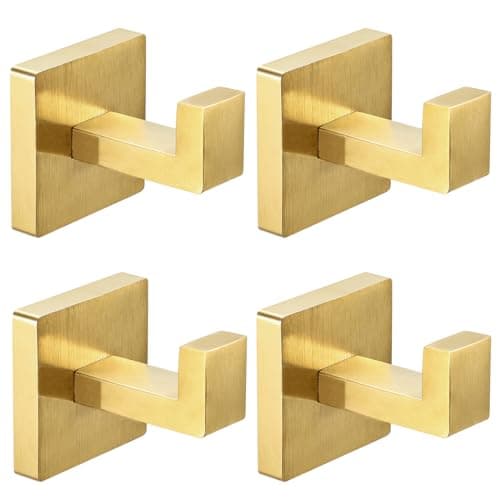 8-Pack Stainless Steel Towel Hooks for Bathroom and Kitchen — Gold