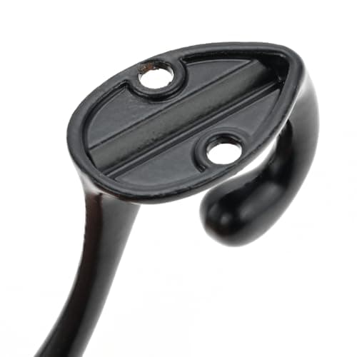 10pcs Black Wall Hooks for Towels, Clothes & Coats in Bedroom & Living Room with 20 Screws