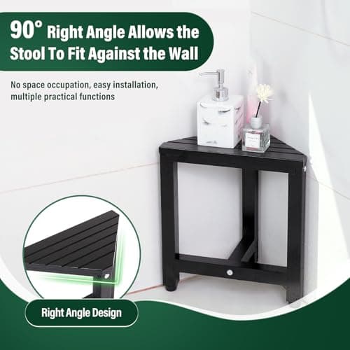 TYYIHUA Waterproof Shower Stool, 13.2" Leg Shaving Foot Rest, Black