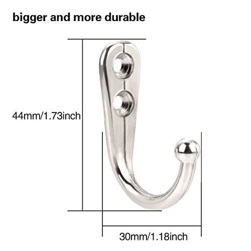 EBOOT 20 Pc Small Coat Hooks for Robes, Towels, Bags & Hats with 50 Screws