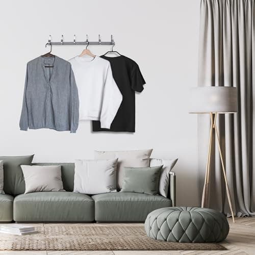 Stainless Steel Wall Coat Rack with Hooks - Sturdy Closet Hangers