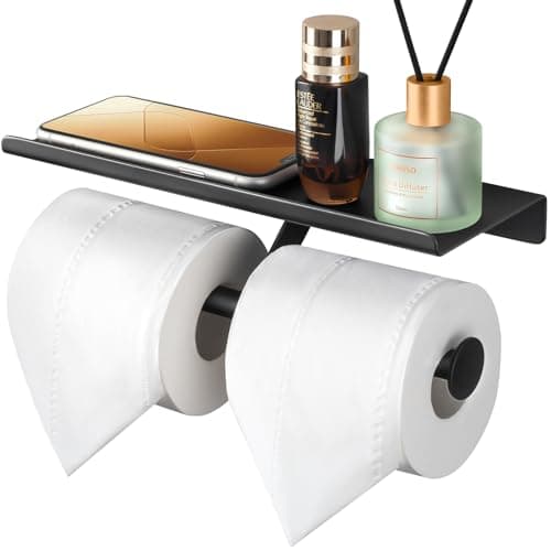 Double Roll Toilet Paper Holder, Brushed Nickel, 304 Stainless Steel for Commercial Restrooms — Black