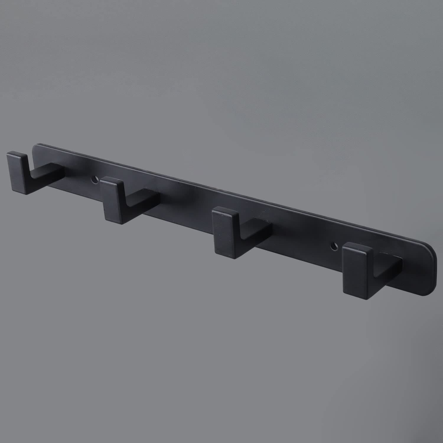 Heavy Duty Stainless Steel Coat Rack, 4-Tri Hook Hanger, Black, Wall Mount Storage