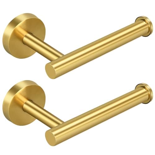 Matte Black SUS304 Stainless Steel Wall-Mounted Toilet Paper Holder (1pc) — Brushed Golden
