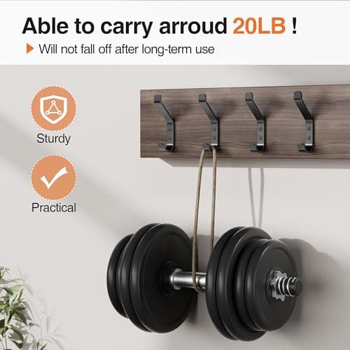 20-Pack Stainless Steel Hooks Wall Mount Coat & Cloak Hanger, Black