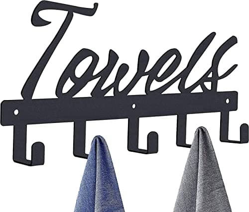 Black Wall Mount Towel Rack for Pool and Bathroom Waterproof Rustproof