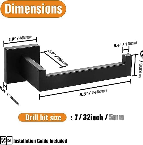 Matte Black Wall Mount Toilet Paper Holder for Bathroom