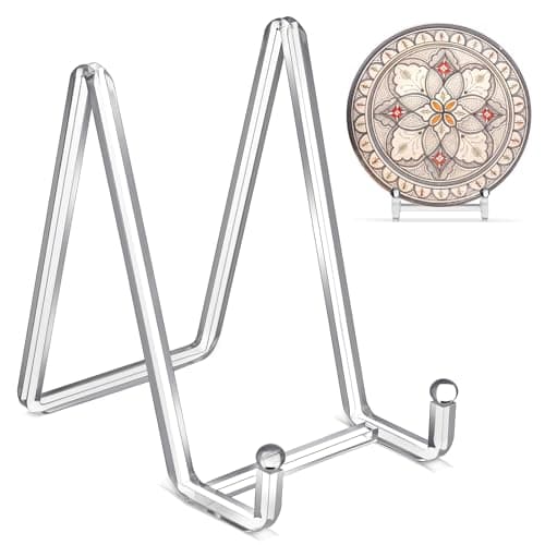 2-Pack 6-Inch Clear Acrylic Plate Stand for Photo Display and Home Décor