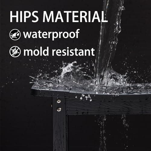 Poly Lumber Large Waterproof Shower Bench Seat, Black