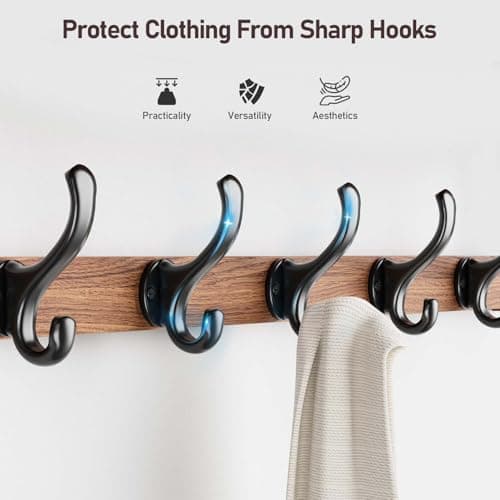 Tatub 29'' Rustic Brown Coat Rack with 5 Hooks & Shelf