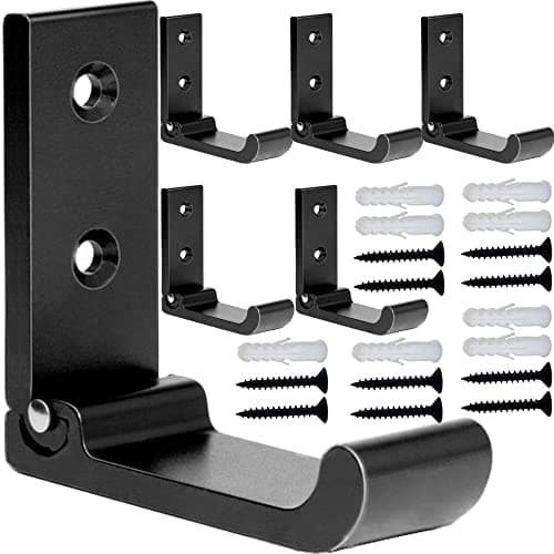 Matte Black 6PCS Aluminum Alloy Coat & Towel Hooks Heavy Duty Indoor Outdoor