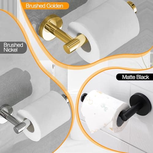 Matte Black SUS304 Stainless Steel Wall-Mounted Toilet Paper Holder (1pc)