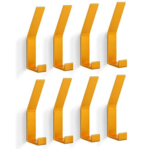 Black Wall Mount Coat Rack Hooks, 4Packs, Bath Towel Rope for Kitchen, Foyers & Bedrooms — Gold