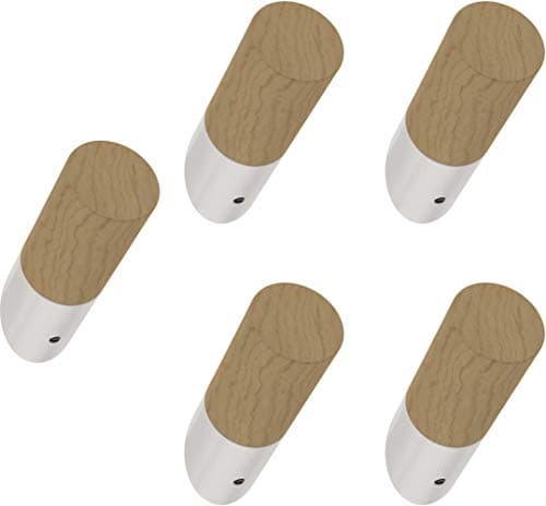 Franklin Brass Pure White/Nickel Slant 5-Pack Wall Hooks B41615 — Pine Unfinished & Pure White