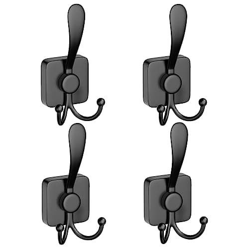 PMMASTO Black Stainless Steel Towel Hooks, Bathroom & More (4PC) — Black Drilling “Y ”shape 4PC