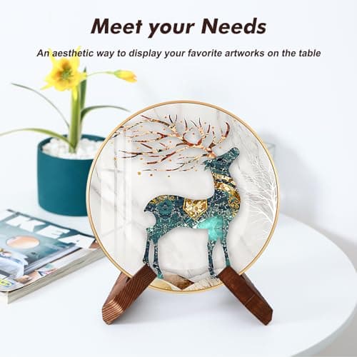 Aertiavty 4 Pack 6.5 Inch Wood Easel Stands for Decorative Picture Frames