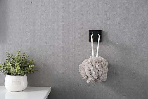 4 Pack Matte Black Stainless Steel Towel Hooks, Space-Saving for Bathroom, Bedroom or Kitchen