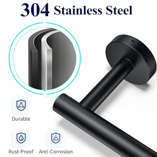 Wall Mount Toilet Paper Holder for Mega Roll - Matte Black Stainless Steel