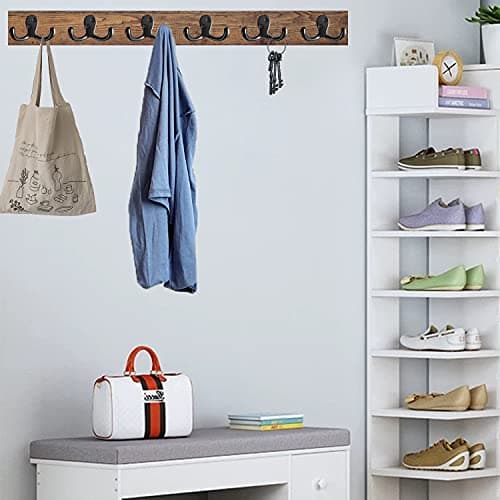 10 Pack Heavy Duty Black Wall Hooks for Coats, Robes, Key Bags