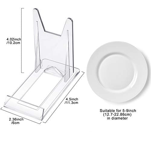 Zonon Clear Mini Acrylic Plate Stands for Picture Display