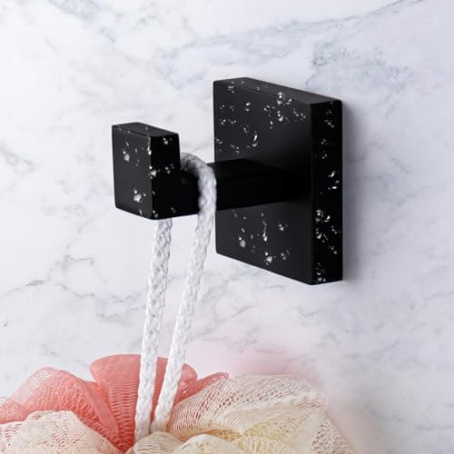 Matte Black 4-Pack Bath Towel & Robe Hook, 304 Stainless Steel, Heavy Duty Bath & Kitchen Wall Mountjącego