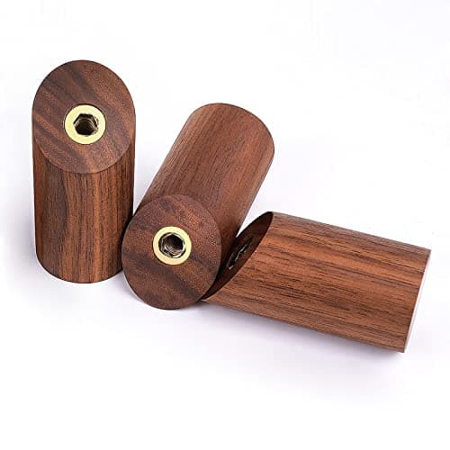 Rustic Walnut Wood Wall Hooks 4 Pack Heavy Duty Coat Hooks (4 Pack) — Black Walnut - 3 Pack