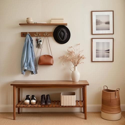 Bronze Double Prong Coat Hooks - 8 Pack, Wall Mounted, Heavy-Duty for Living Room & More
