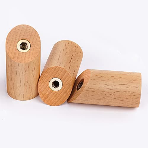 Rustic Walnut Wood Wall Hooks 4 Pack Heavy Duty Coat Hooks (4 Pack) — Beech Wood - 3 Pack