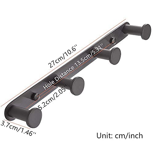 Matte Bathroom Wall Hook Rack with 4 Hooks
