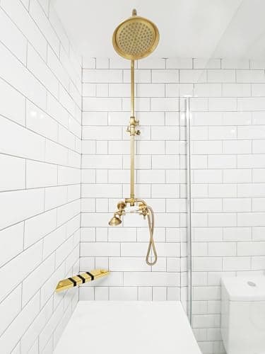 Stainless Steel Non-Slip Shower Foot Rest for Leg Shaving (Matte Black) — Brushed Gold