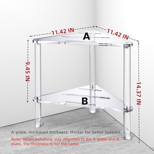 Heavy Duty Acrylic Corner Shower Stool for Inside Showers - Waterproof & Non-Slip