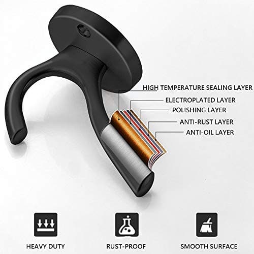 ZUONAI Matte Black Coat Hooks 12 Pack Heavy Duty Kitchen Bath Wall Mount Hooks