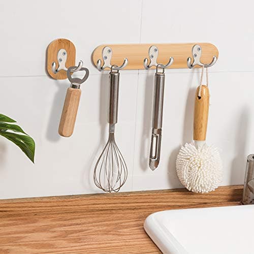 IBosins 10-Pack Heavy Duty Double Prong Wall Hooks with Screws for Coats, Scarves, Bags, Towels, Keys, Caps, and Hats