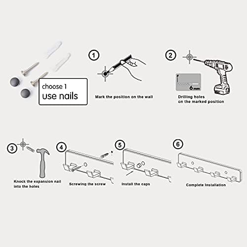 Bathroom Towel Hooks for Hanging, Hats, Kitchen Towel Wall Hook Rack