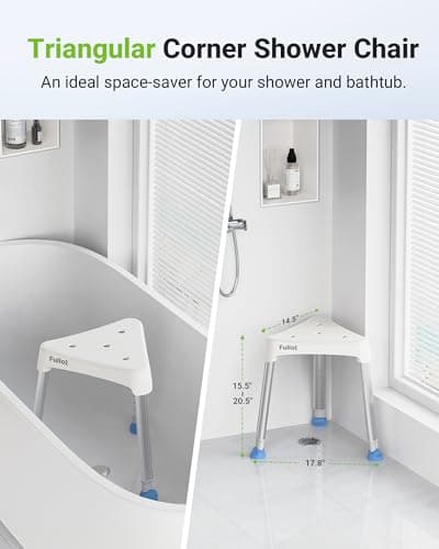 Elderly and Disabled Adjustable Shower Stool, 400 lbs Capacity, Non-Slip Bathtub Chair