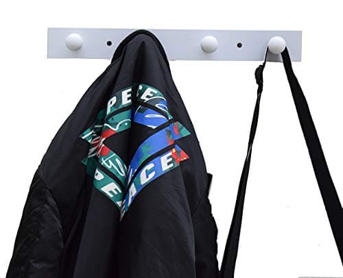 Wall-Mounted Hook Coat and Hat Rack - 4 Hooks, White | Entrance Decor