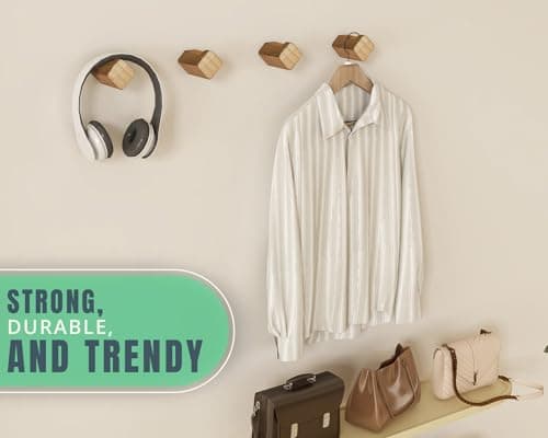 Comfify Bamboo Wall Hooks for Hanging Essentials