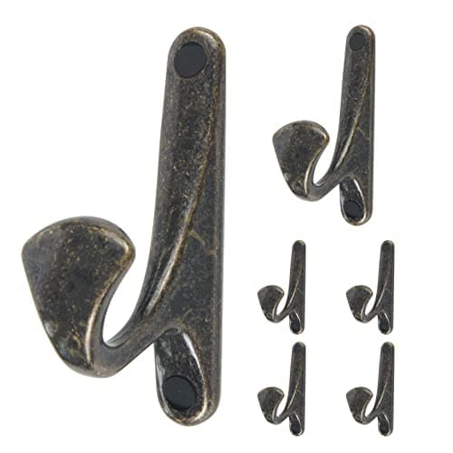 OLAYA 12 Pack Black Coffee Vintage Coat Hooks for Bathroom Kitchen — Black Coffee